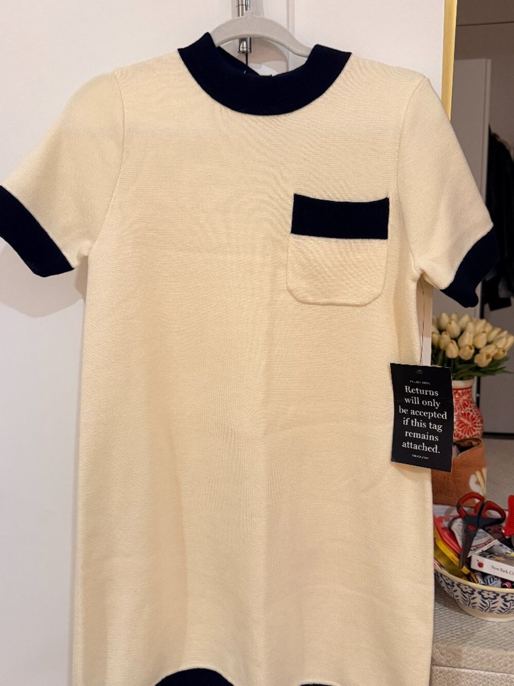 Tuckernuck Merritt Cream & Navy Sweater Dress